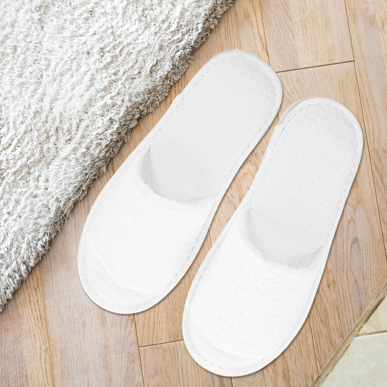 

5Pairs Indoor Slippers Reusable Open Toe Soft Comfortable Guest House Hotel Spa Use Slippers Set Guests Spa Slipper Disposal
