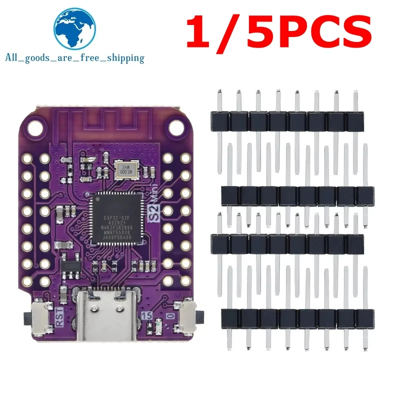 1/5PCS ESP32 S2 Mini V1.0.0 WIFI IOT Board Based ESP32-S2FN4R2 ESP32-S2 4MB FLASH 2MB PSRAM WIFI Module Development Board