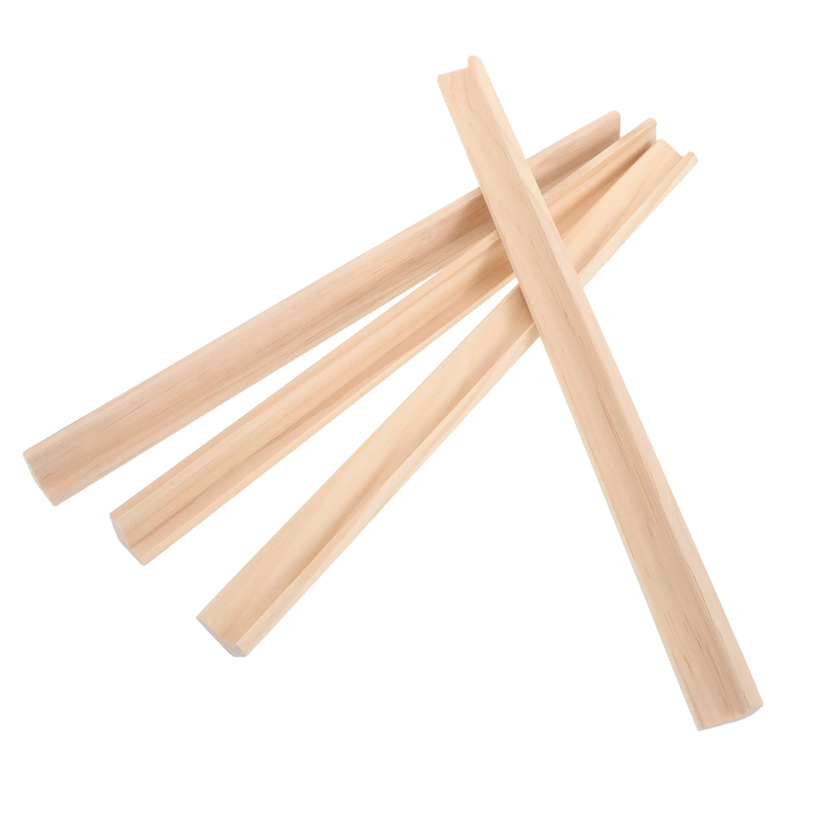 4Pcs Wooden Domino Trays Single Row Unfinished Domino Holders for Mahjong Mexican Train Board Game Accessories 36cm