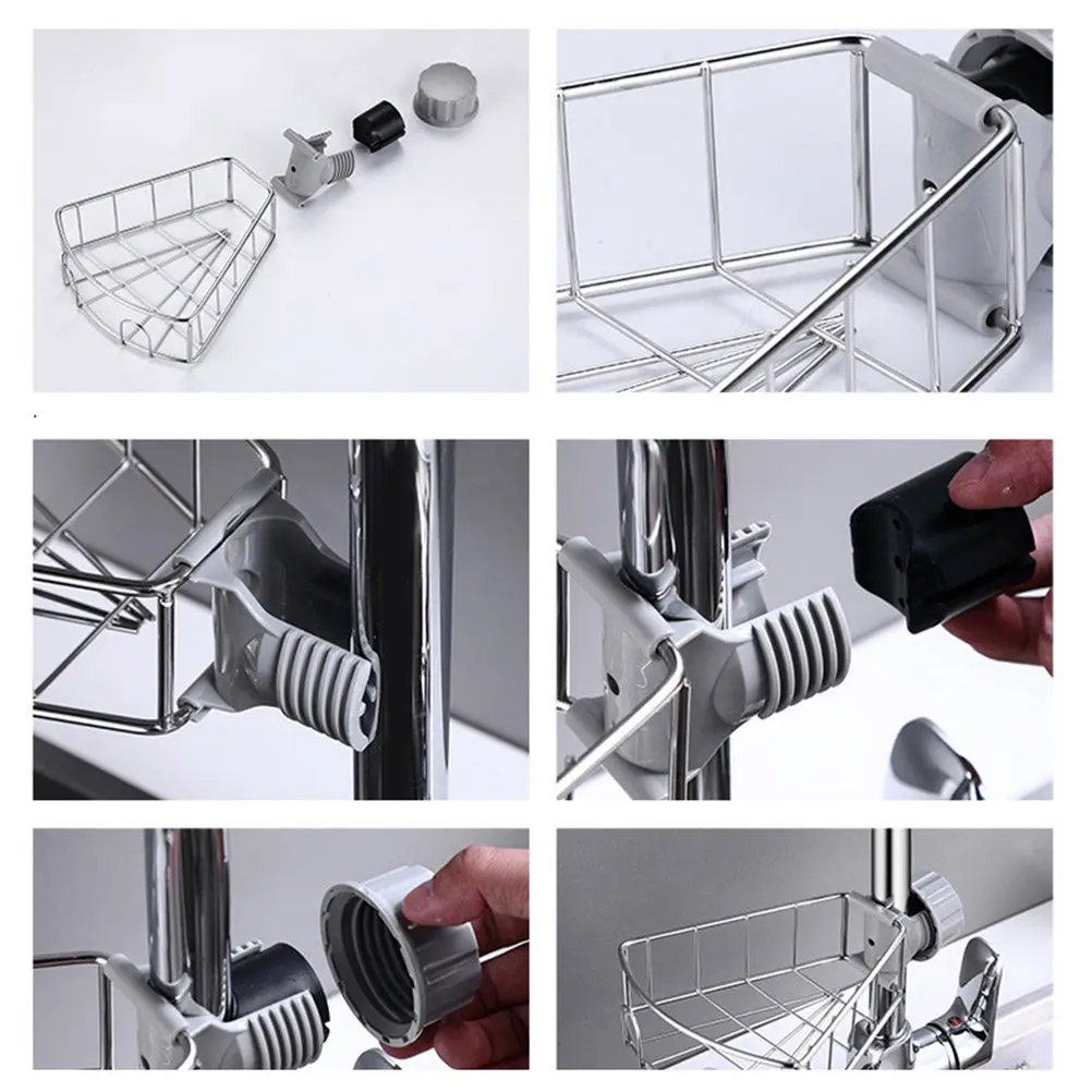 

Полка для кухонной мойки из нержавеющей стали, органайзер для хранения умывальников, мыльница, держатель для губок, регулируемый дренажный органайзер