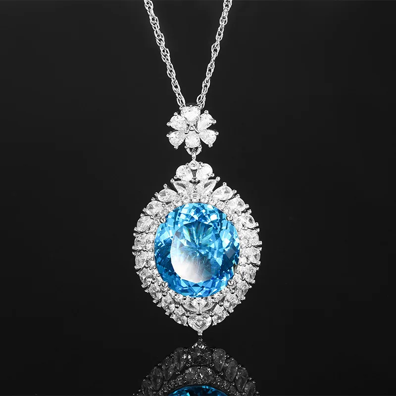 New Gold-Plated Bird's Nest Egg-Shaped Light Luxury Large Pendant Main Stone 18*20