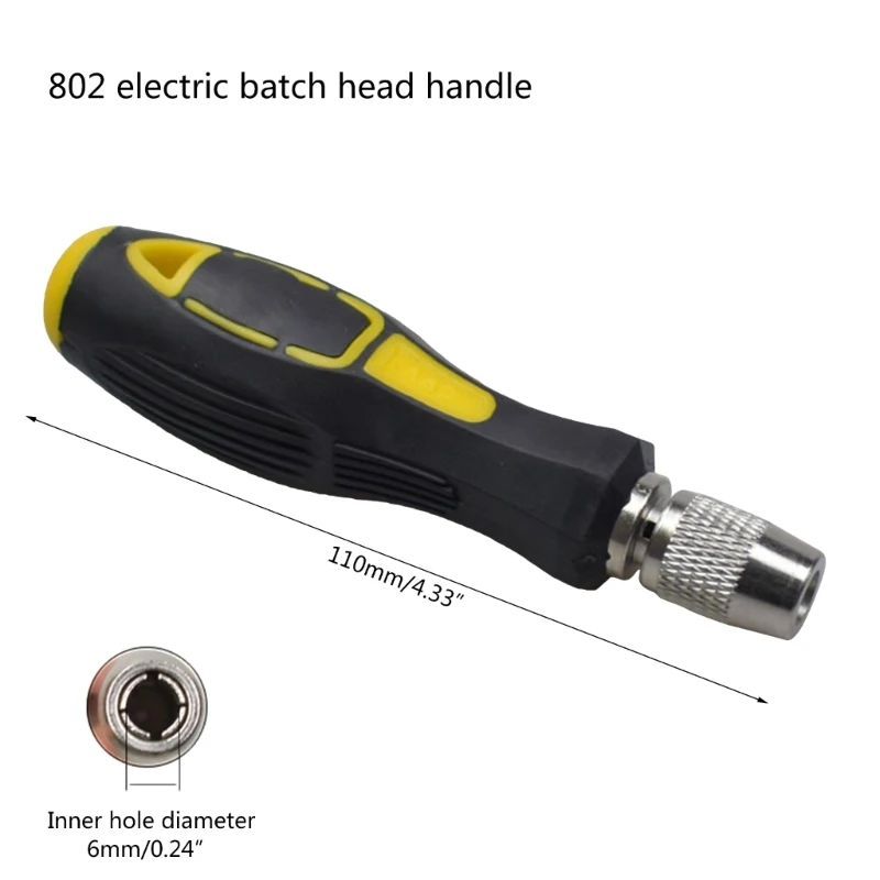 Destornillador eléctrico redondo con punta destornillador 801 802 para orificio 5MM y 6MM, soporte autoblocante