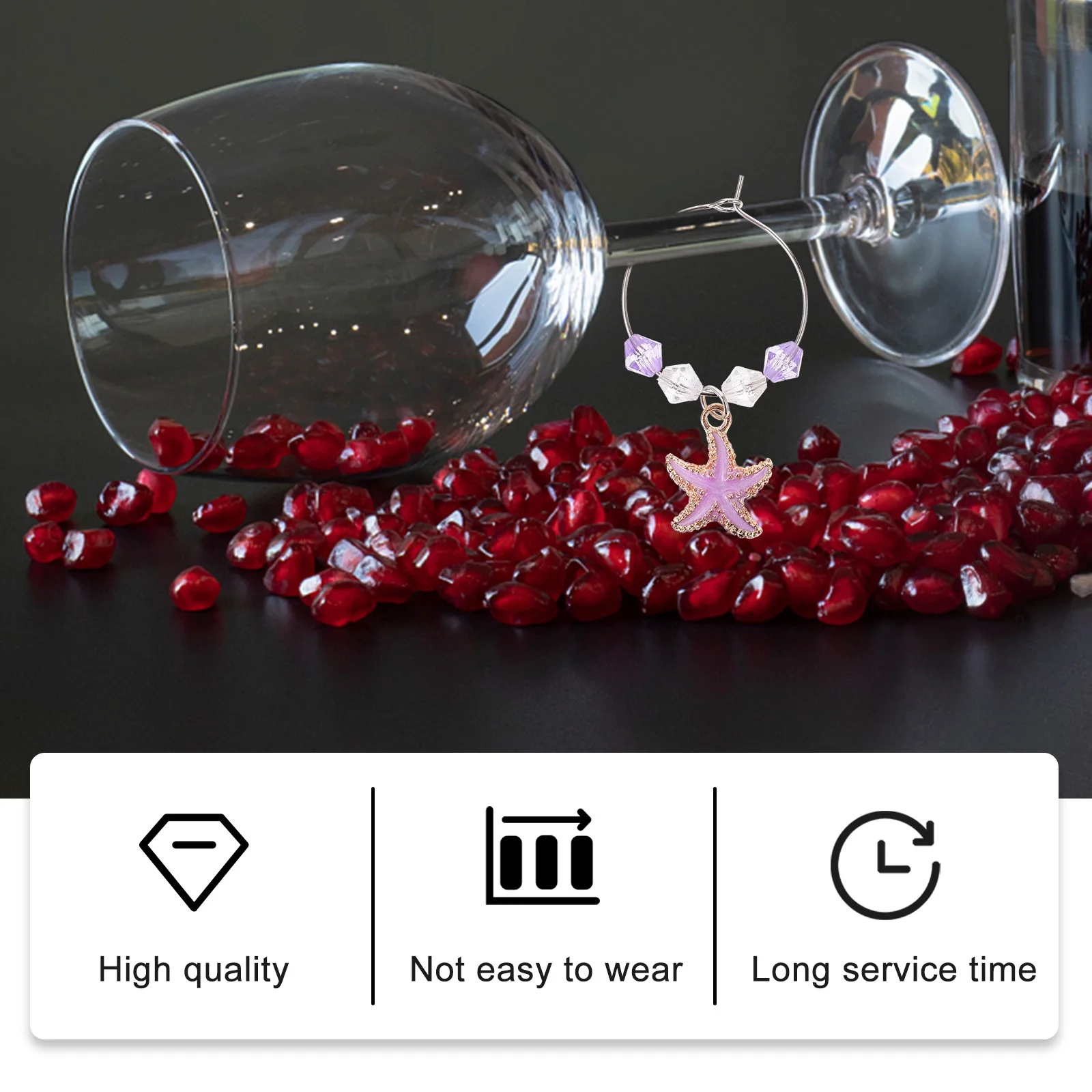 

6pcs Wine Glass Charms Thickened Ocean Theme Drink Markers For Party Wedding Christmas Birthday Housewarming Carnival