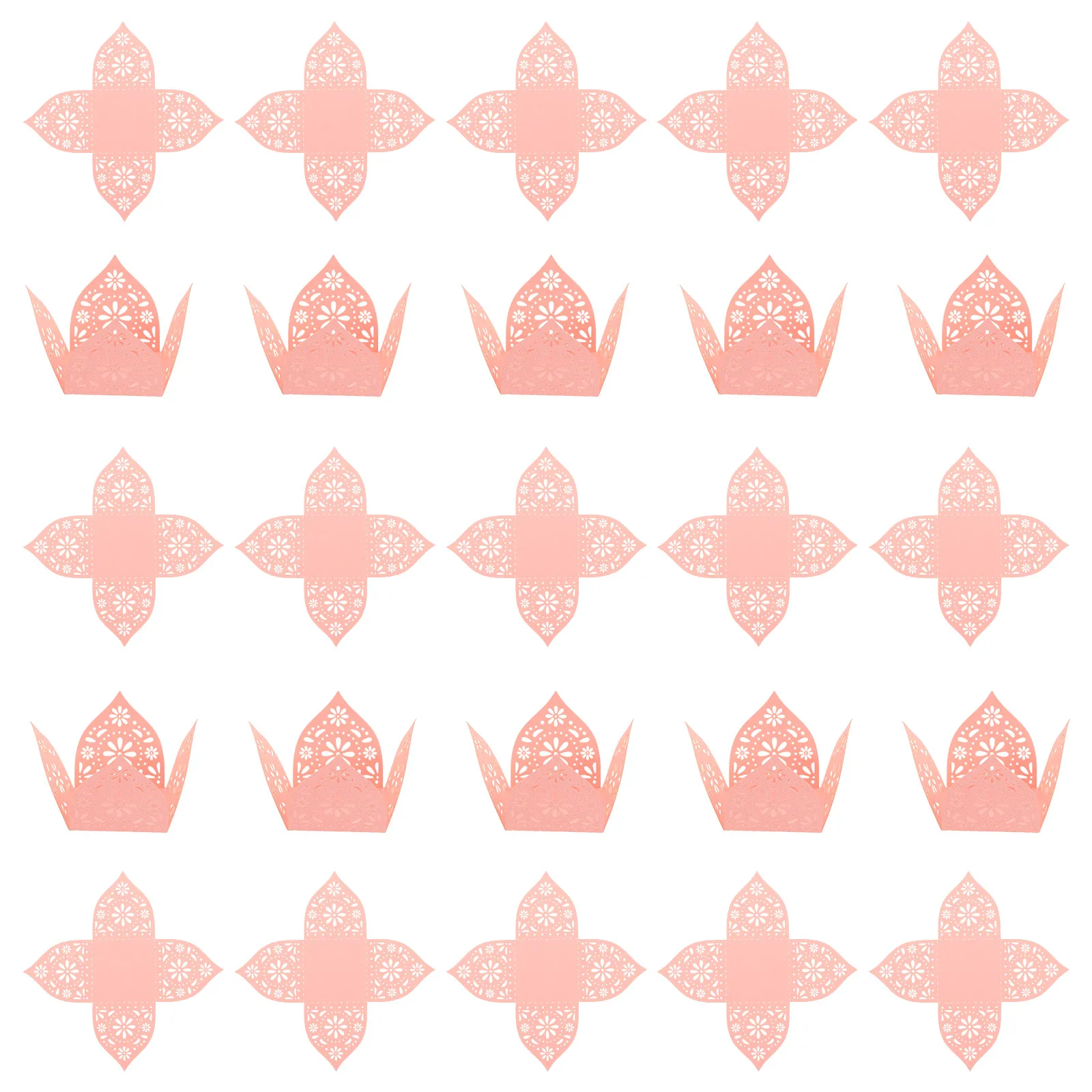 

50pcs Decorative Candy Boxes Chocolate Wrapping Paper Cups Present Containers Truffle Liners Hollow Design for Chocolates