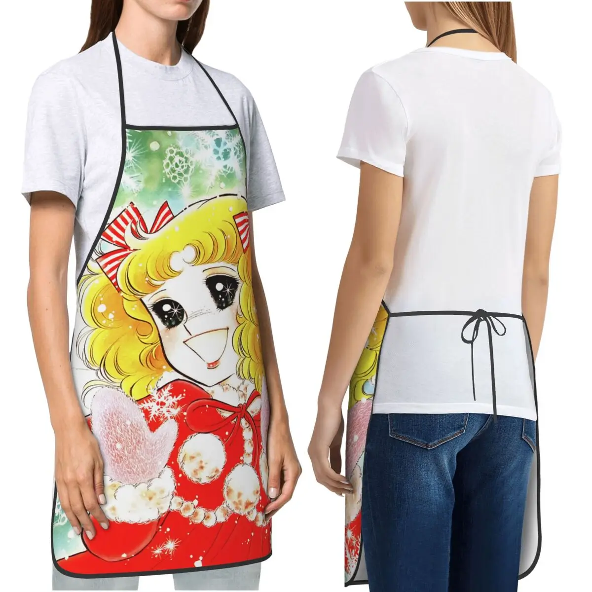 New Candy Candy Cartoon Aprons Chef Cooking Cuisine Tablier Bib Kitchen Cleaning Pinafore for Women Men Gardening