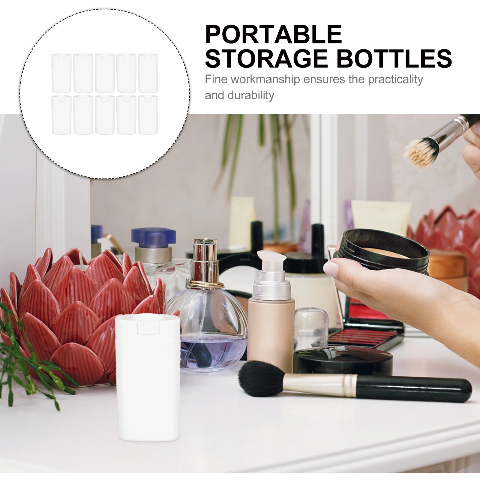 

10pcs Cream Sub Bottles Durable Plastic Storage Jars Portable Leakproof Sub Containers Multipurpose Empty Cream Holders