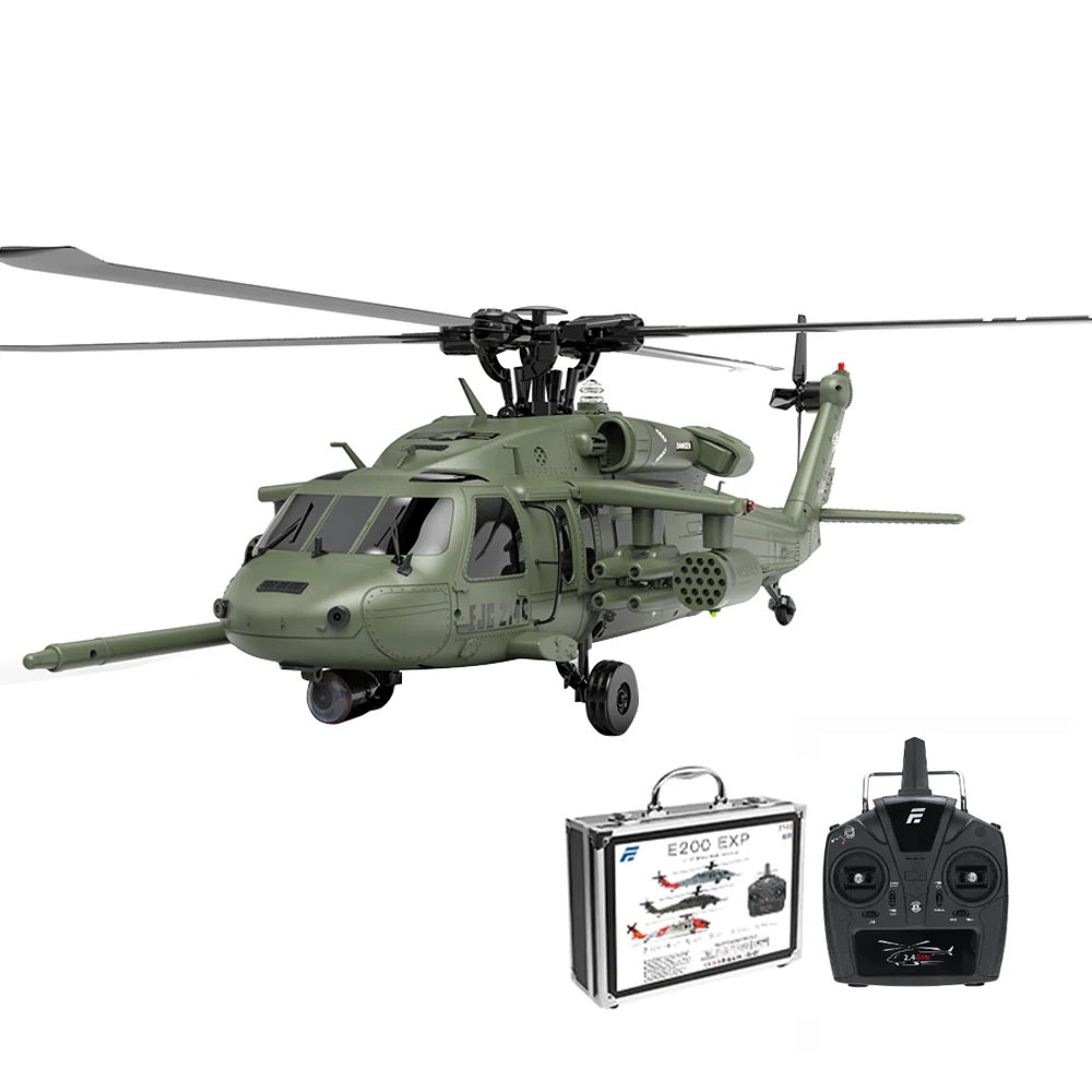 

Eachine E200 EXP UH-60 SH-60 MH-60 2.4G 6CH 6-Axis Gyro Optical Flow Localization Dual Brushless Motor Flybarless RC Helicopter
