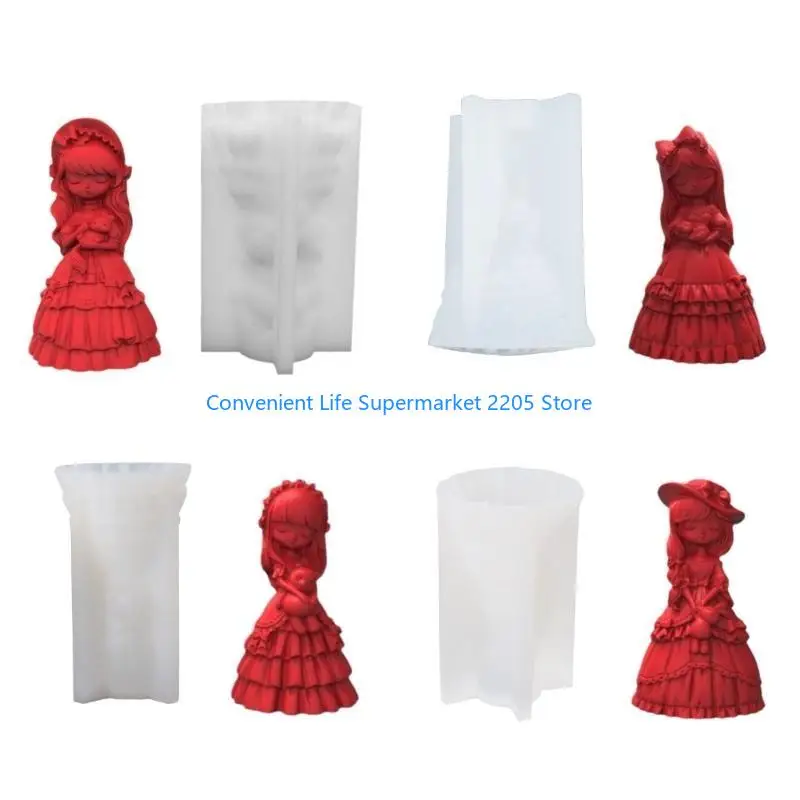 

91AC Girl Shaped Moulds Hand-Making Supplies Silicone Material for Hand-Making
