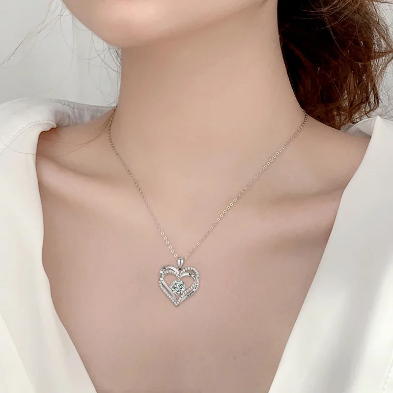 Fashionable 12th Birthday Stone Love Pendant Necklace for Women\'s High End Charm Jewelry Valentine\'s Day Gift for Girlfriend