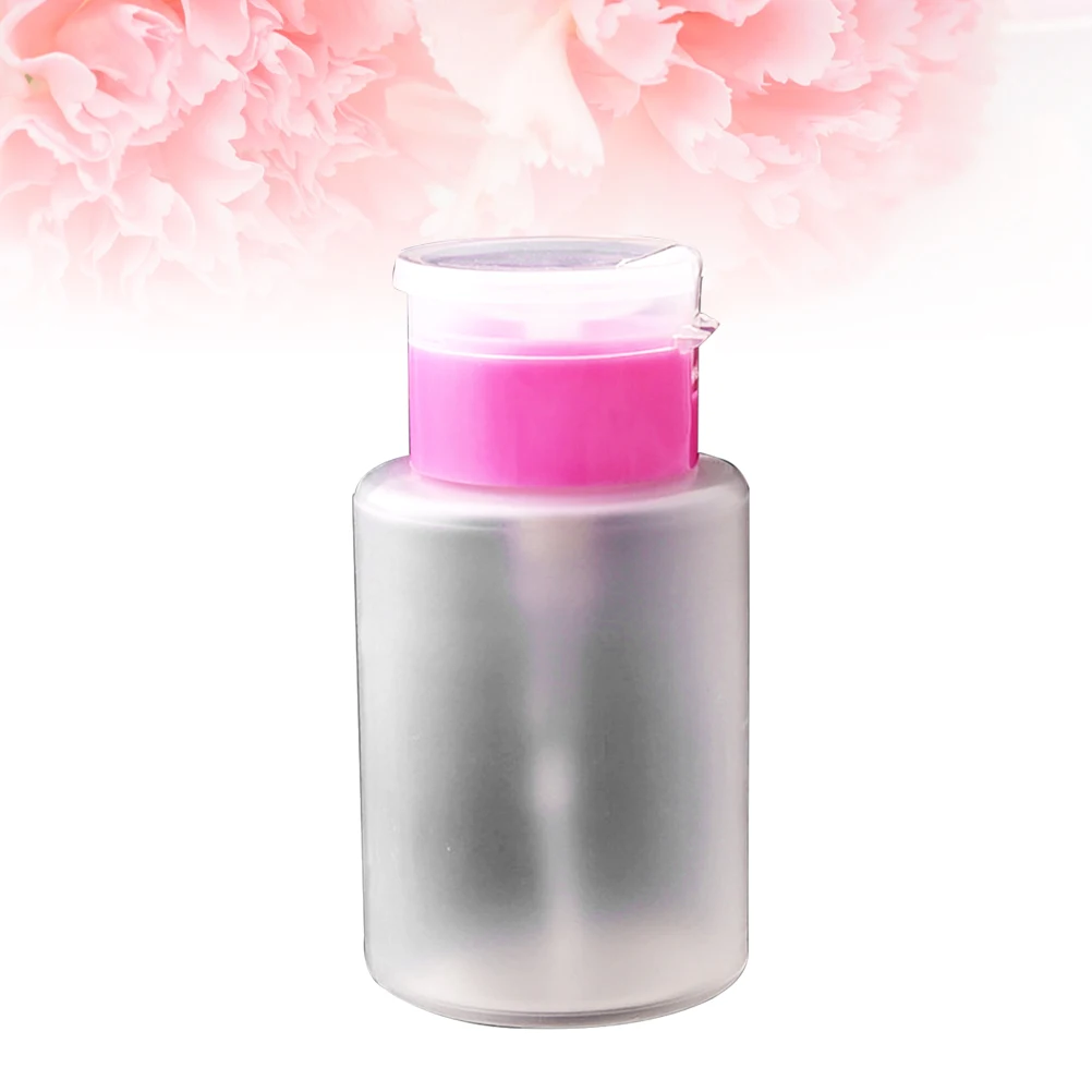 3 個 150 ミリリットルアルコールロックプレスボトル再利用可能なプラスチックポンプディスペンサーマニキュアリムーバー用メイクアップアルコール保存容器