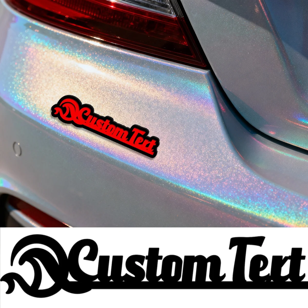 Trendy Unique Flourish Symbol NAME Font Stickers Custom Logo Applicable To Car Trunk, DIY Accessories Personalized Badge Gifts