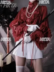 Gotische Art Fledermaus Ärmel Hemd Frauen Lolita lose Frühling Herbst Damen elegante rote und schwarze Top Bluse einfarbige Bluse