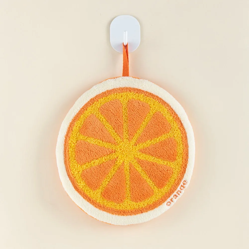 Cute Cartoon Fruit Hand Towel Absorbent Hanging Washcloth Thickened Coral Fleece Kitchen Rags