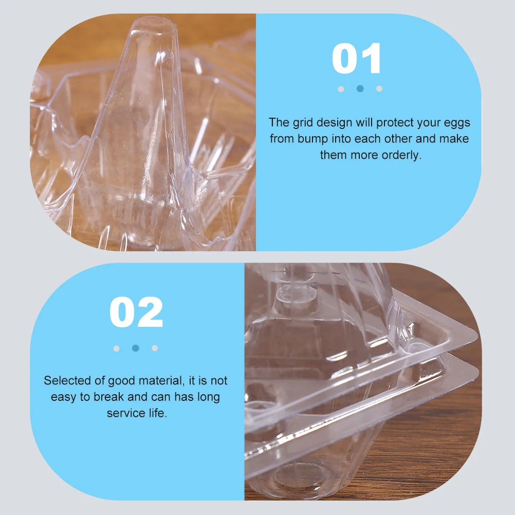 

20pcs Household Tray Transparent Organizer Kitchen Storage Accessories Home Egg Packaging Boxes Storage Trays For Eggs Desktop