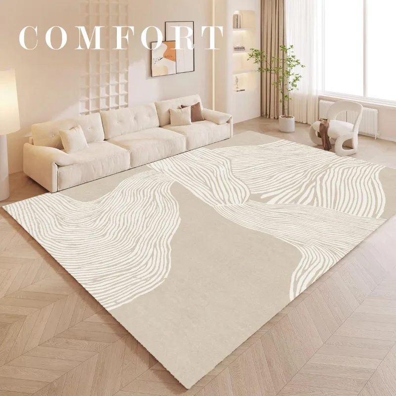 Beige Line Living Room Large Area Carpet Abstract Striped Bedroom Carpets Cream Style Home Special Rug Minimalist Art Rugs Ковер