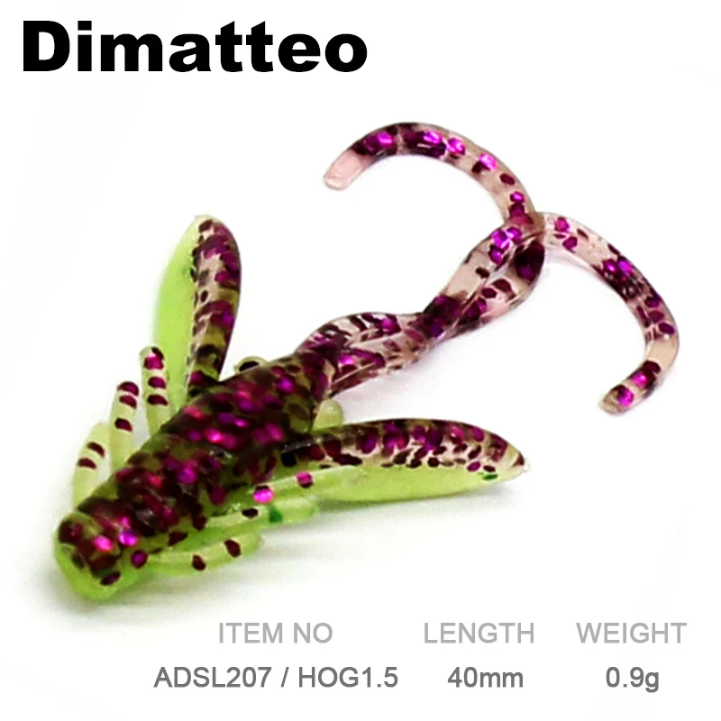 Dimatteo Fishing Lure Soft Lure Silicon Bait Soft Bait ADSL207/HOG1.5 10pcs 40mm 0.9g