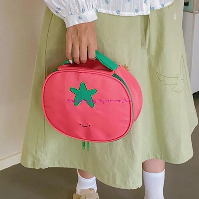Red Tomato Cosmetic Bag for Daily Use, Travel, and Purse Carry