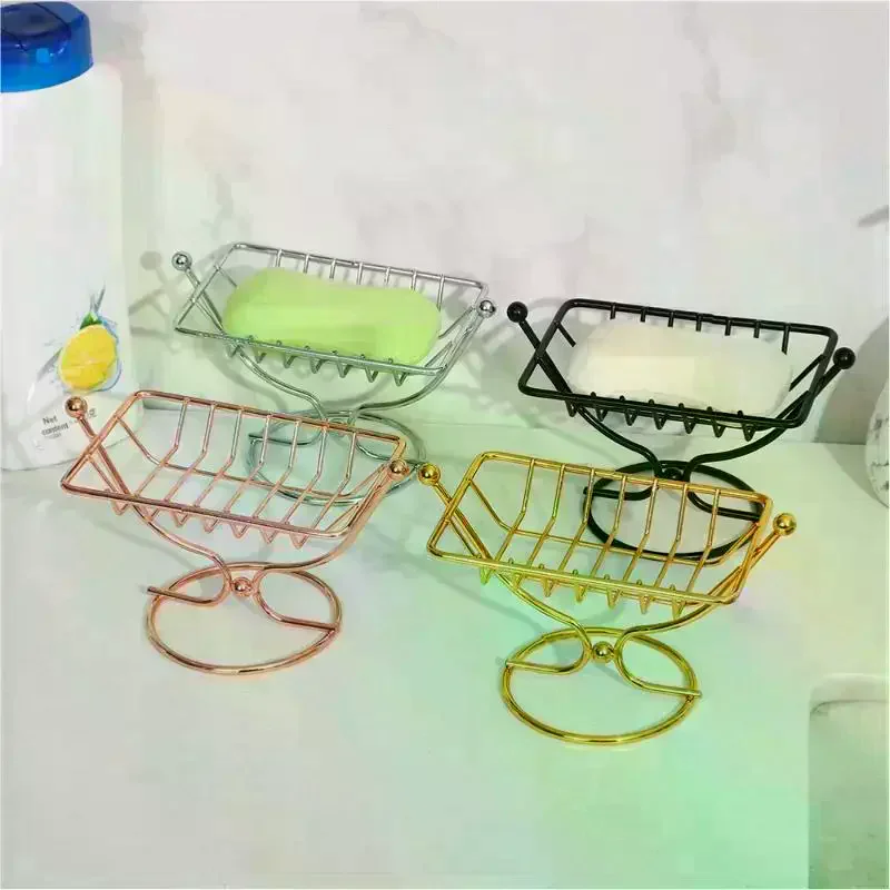 

Square Metal Soap Dish Holder Rustproof Wire Soap Rack Creative Draining Soap Holder For Bathroom Kitchen Countertop
