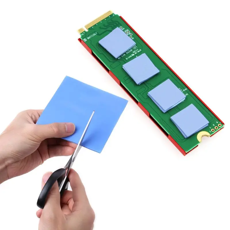 แผ่นซิลิโคนนำความร้อนขนาด 100x100x3 มม. ฮีทซิงค์สำหรับ SSD/CPU/GPU/LED