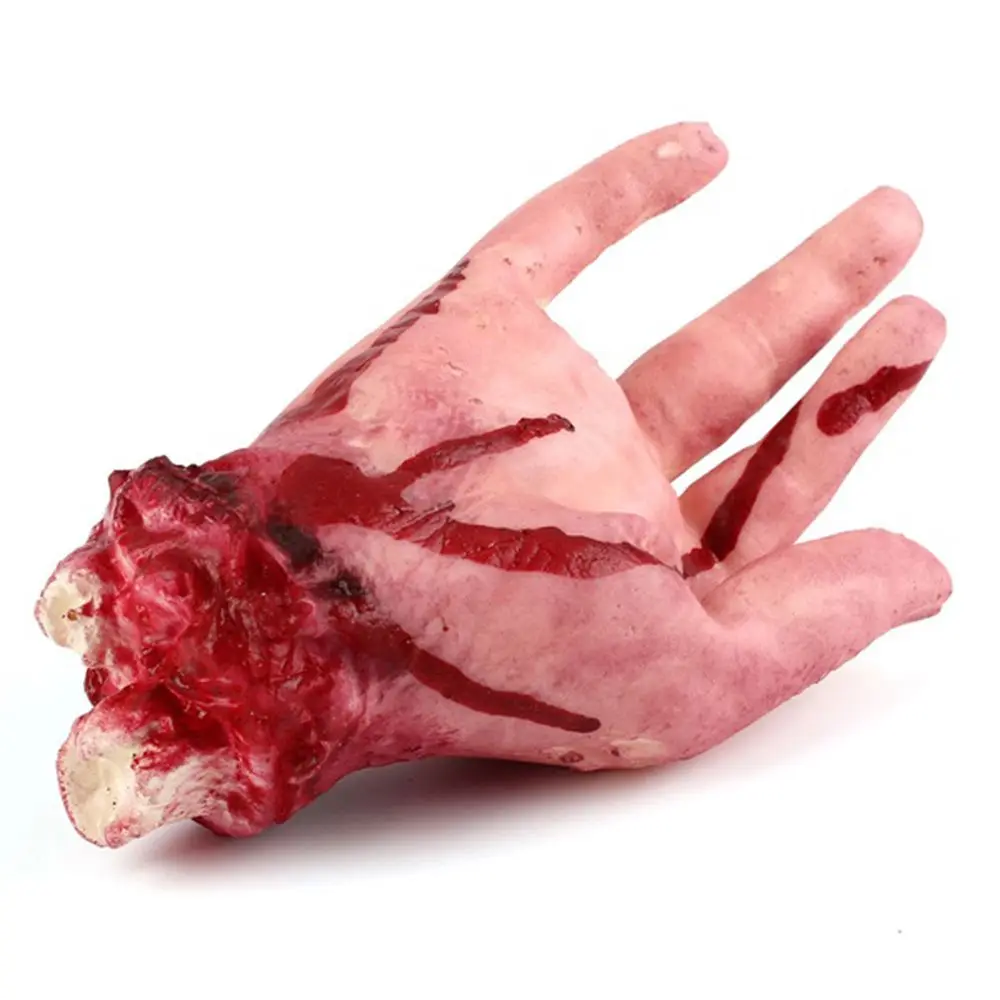 Fashion Broken Foot Party Scary Decoration Lifesize Bloody Hand Horror Props Halloween Costume Latex Toys