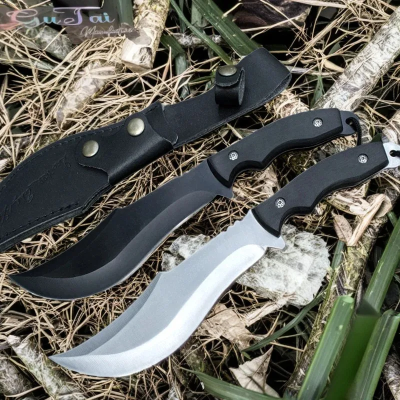 Outdoor portable multifunctional stainless steel knife, outdoor straight knife, camping high hardness survival straight knife