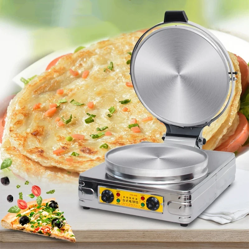 

220V Electric Crepe Maker, Crepe Pan, Commercial Countertop Baking Oven, Double-Sided Heating Crepe Pan Φ380MM
