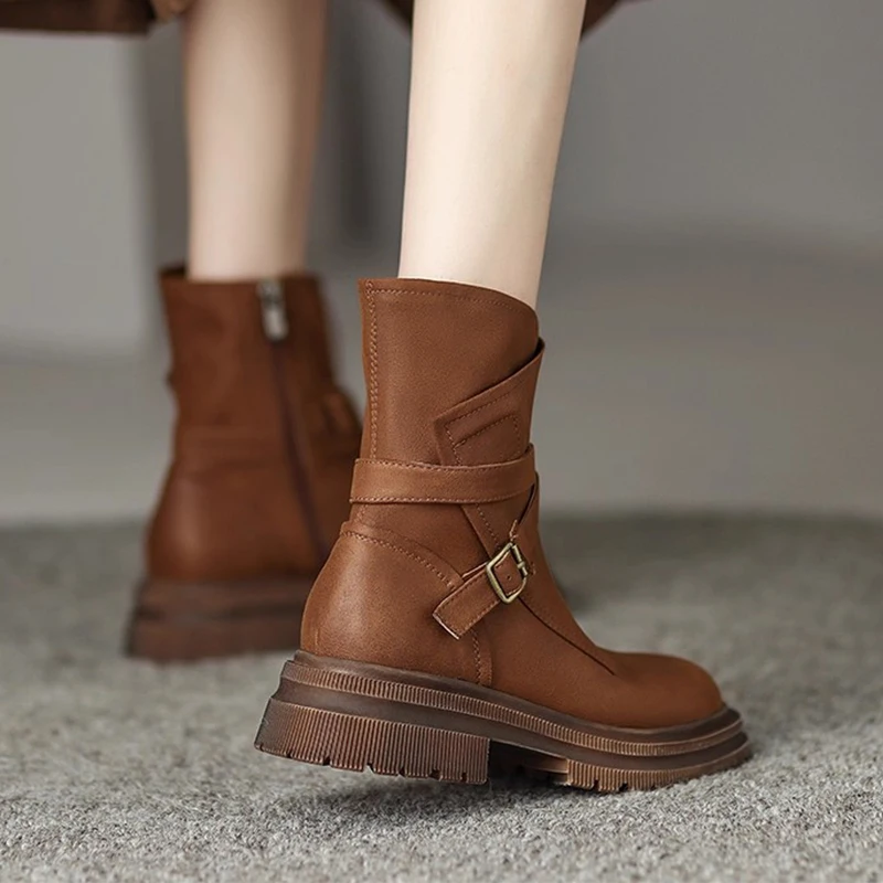 

Designer New Women Chelsea Boots Flats Sport Leather Shoes 2025 Winter Trend Sneaker Casual Short Boots Comfort Snow Botas Mujer