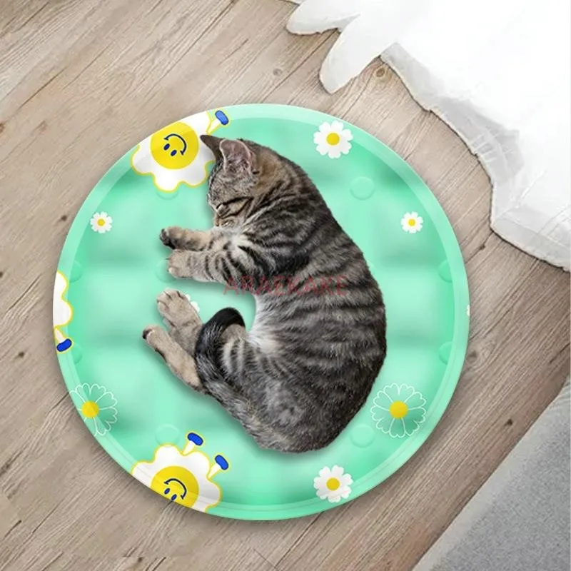 Pet gel round ice pad cool summer cat mat cool heat dissipation moisture breathable dog kennel