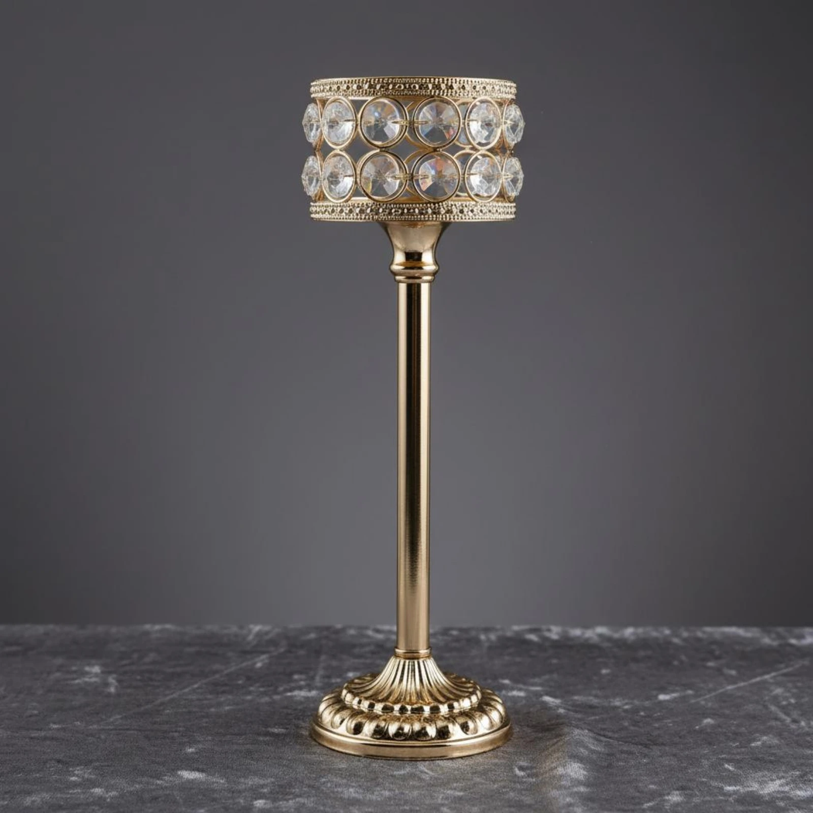 3 Pieces Gold Crystal Candle Holder Luxury Design Crystal Candle Holder Table Centerpiece Glamorous Design Home Decor for Party