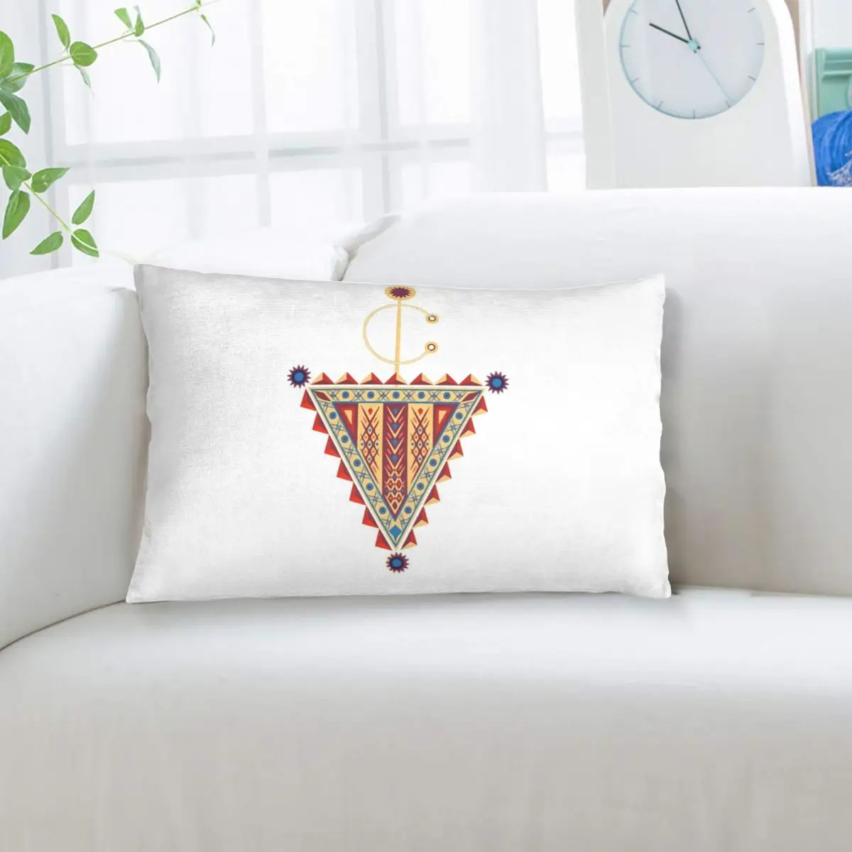 Funda de almohada rectangular con emblema de los berberis marroquíes Amazigh Tazerzit, funda decorativa para cojín de dormitorio, cama, hogar