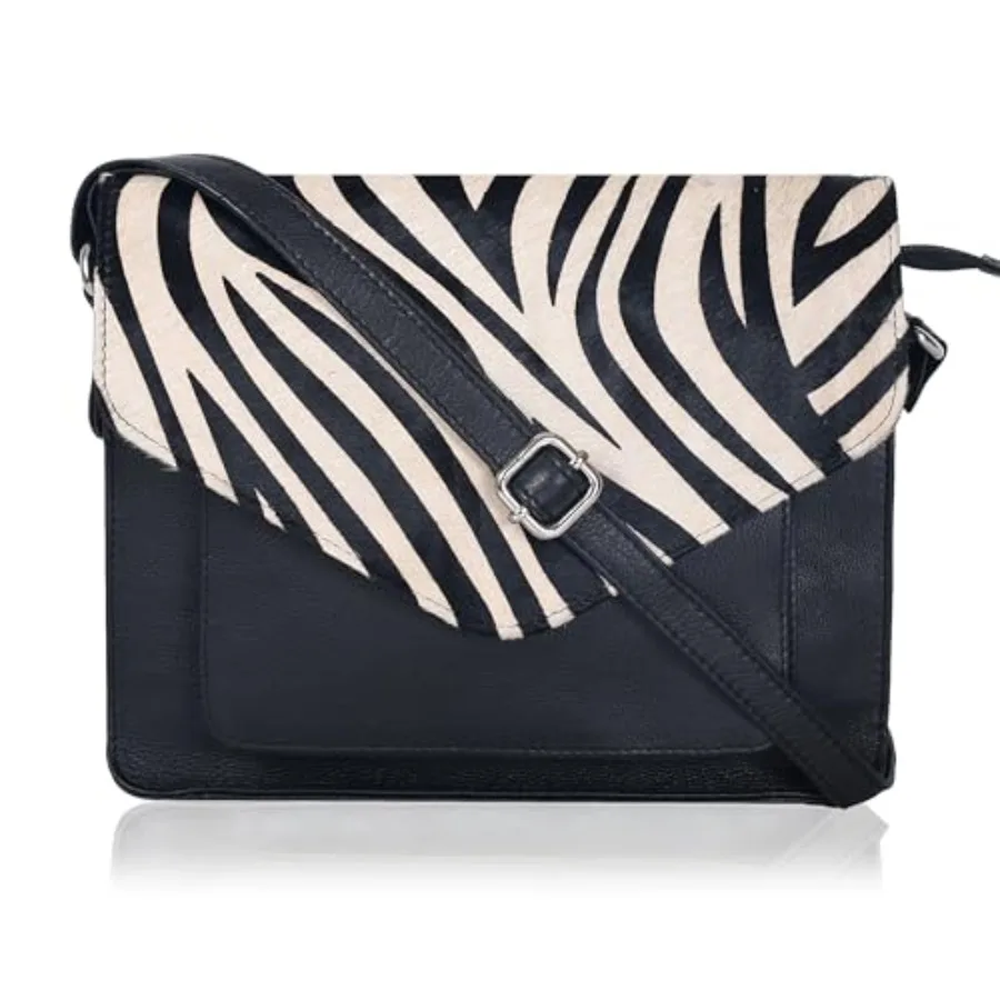 

Leather Flapover Crossbody Handbag Purse for Women with Adjustable Strap and Overflap Snap Closure Tote/Bag