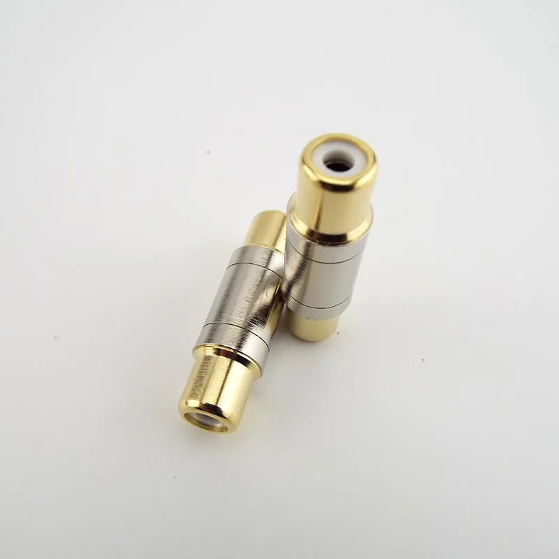 Dual RCA Connectors Female to Female Jack Socket Plug Straight Adapter Gold Plated Speaker Cable Extender D6