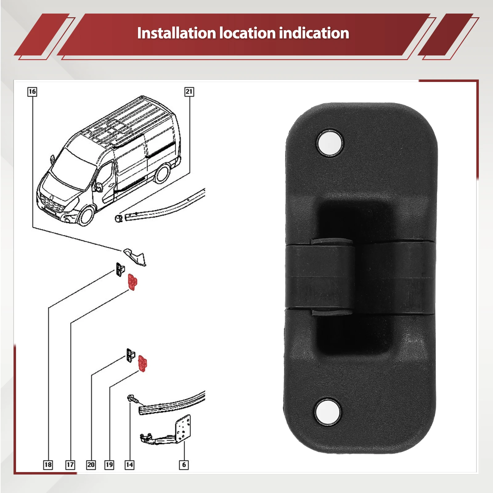 Female Sliding Door Locator FOR Renault Trafic 2 3 Vauxhall OPEL Vivaro VIVARO A B Nissan Primastar 91167277 4414472 8200075742