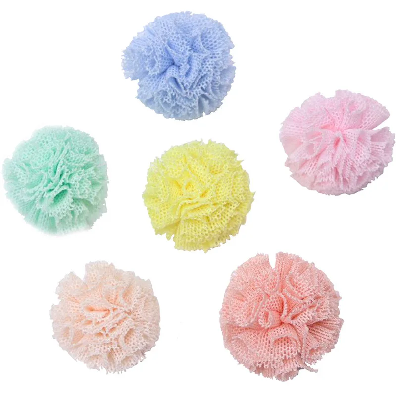 15mm 20mm 25mm corea palla di pizzo garza fai da te fiore elastico pompon mestiere maglia di peluche ciondolo per forcine gioielli fare accessori