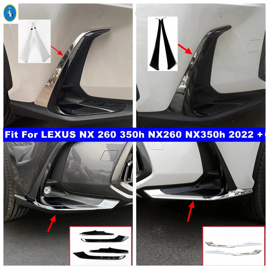 Front Bumper Corner Protect Strip Fog Lights Lamps Eyelid Cover Trim Accessories For LEXUS NX 260 350h NX260 NX350h 2022 - 2024