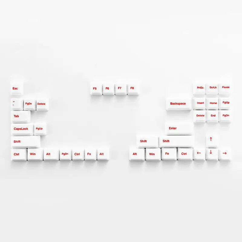 Ceramic Keycap Set B Function Area White-Red Custom Keycaps for Mechanical Keyboard Magnetic Axis Artisan Key Caps Collect Gifts
