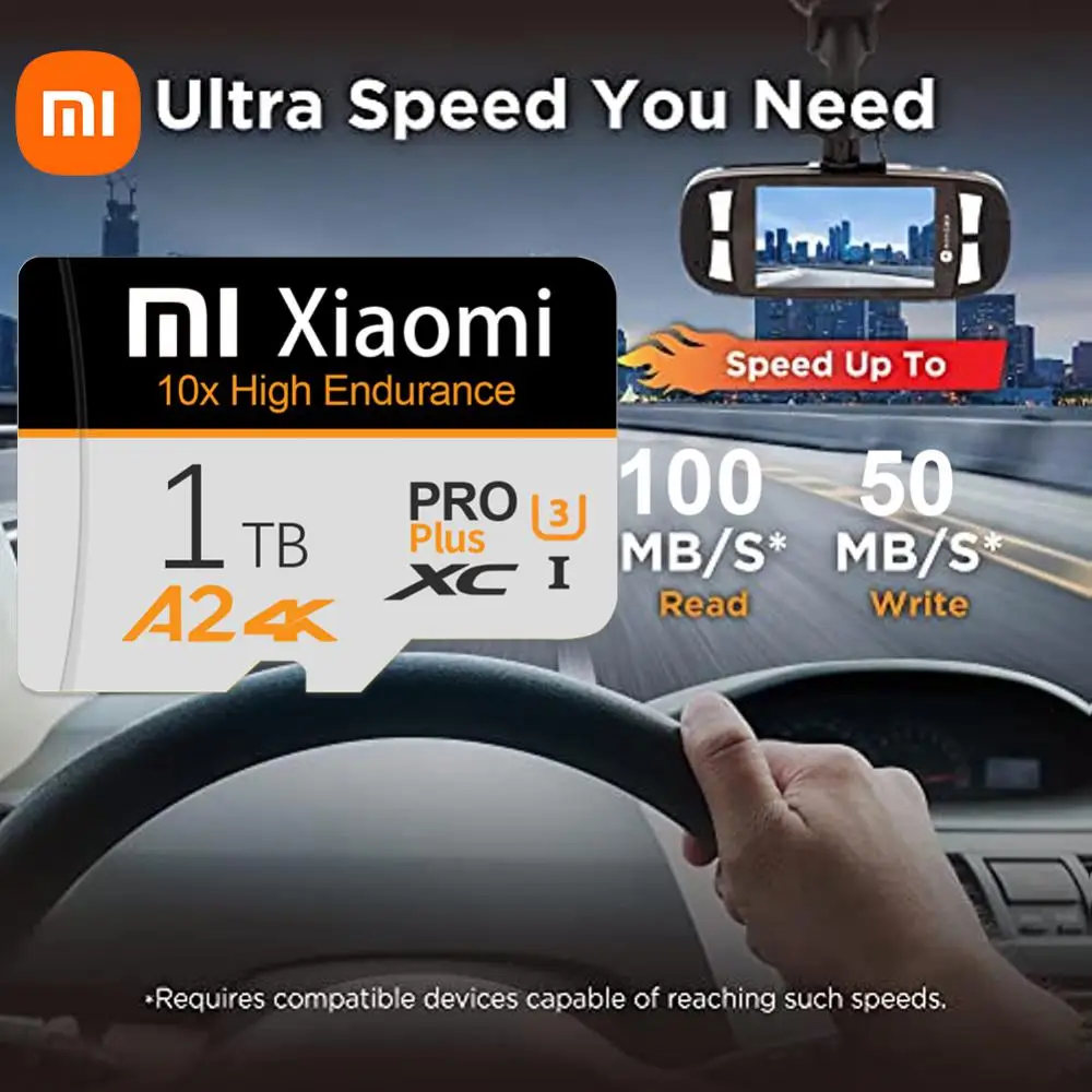 การ์ด SD ของ Xiaomi ของแท้ที่มีความจุสูงสุด2TB มีพื้นที่เก็บข้อมูลความเร็วสูง1TB 128GB 256GB 512GB ใช้ได้กับ iPhone Huawei Mini PC