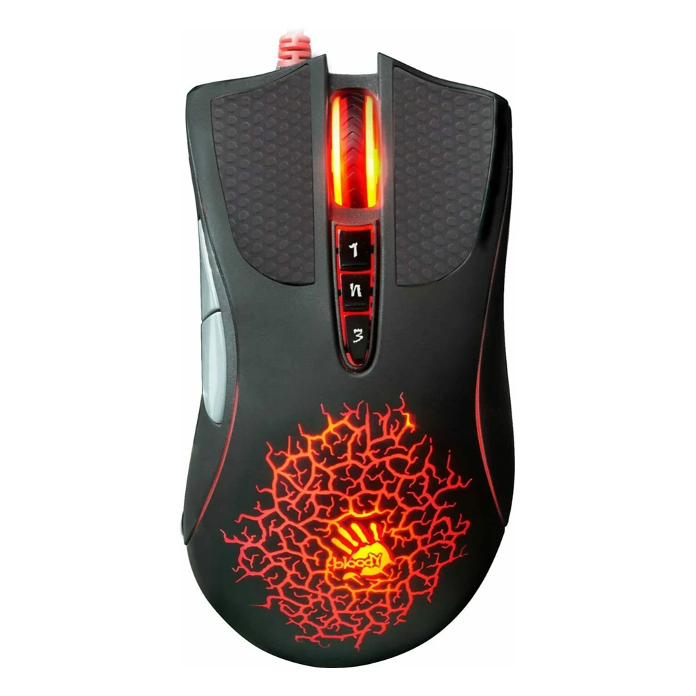 For Bloody A90 Optical Gaming Mouse 8 Programmable Buttons  Ergonomic Colorful Glare Wired Mice Inactive version