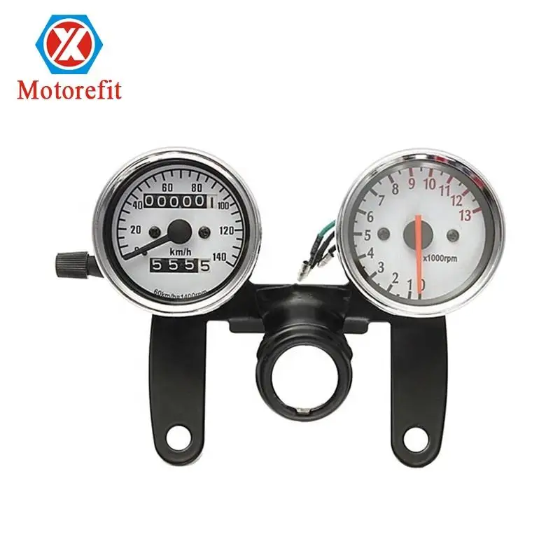 

Motorcycle Odometer Tachometer Speedometer Gauge with Black Bracket
