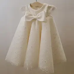 Baby High Waist Princess Ball Gown Infant Birthday Party Christening Dress Girls Boutique Clothes A1669