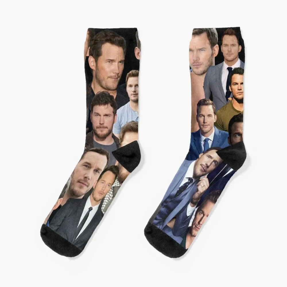 chris pratt photo collage Socks hiking happy basketball Socks Men's Women's