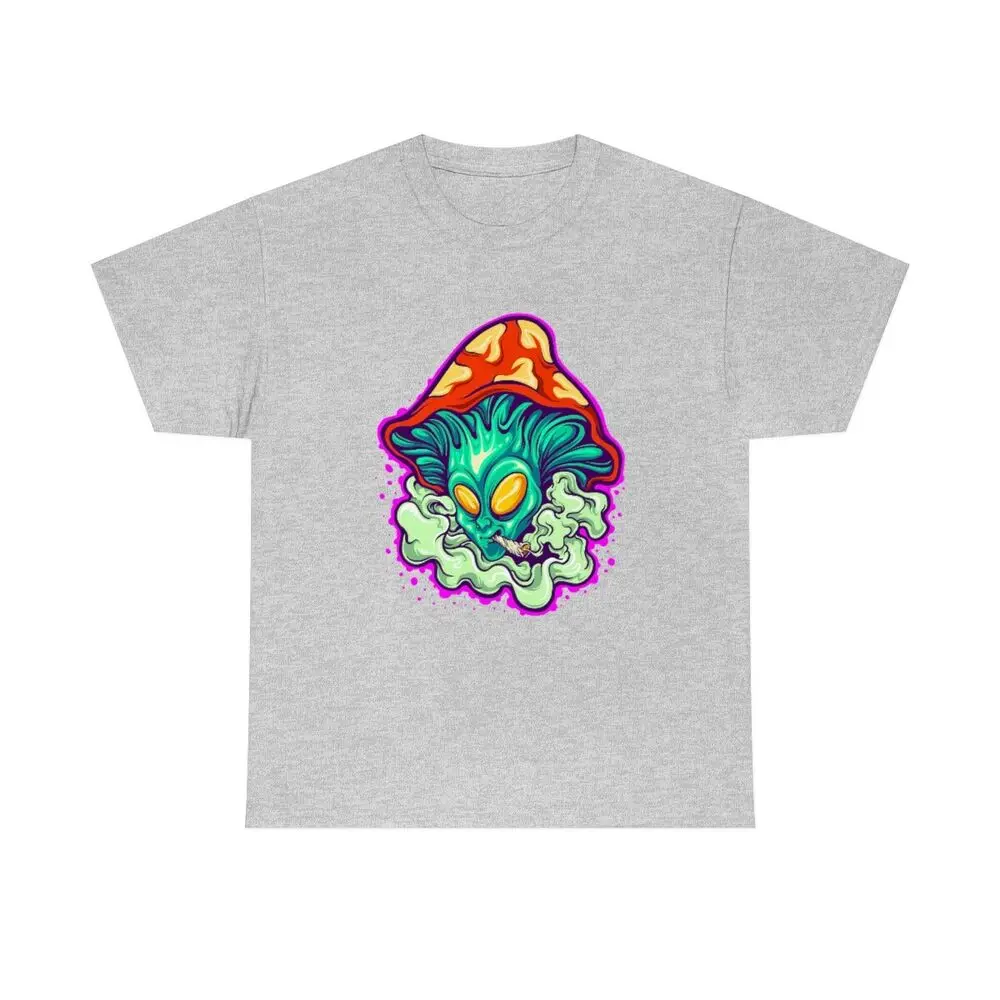 Alien Mushroom Trippy Psychedelic Unisex Tee T-Shirt   T-shirts for Tees  tops Unisex Summer Short Sleeve