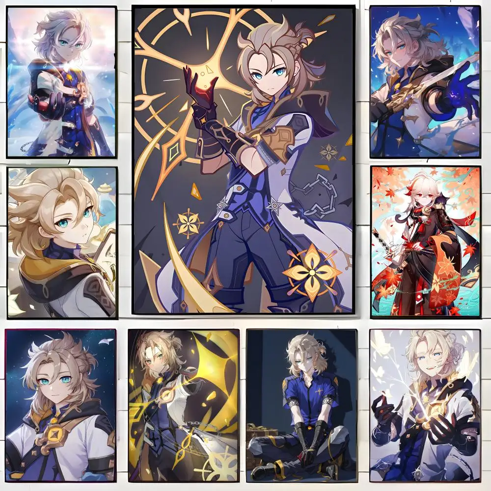 Casual Handsome Hot Game G-Genshin I-Impact A-Albedo Poster Wall Art Print Decorative Mural Home Decor Gift Unframed