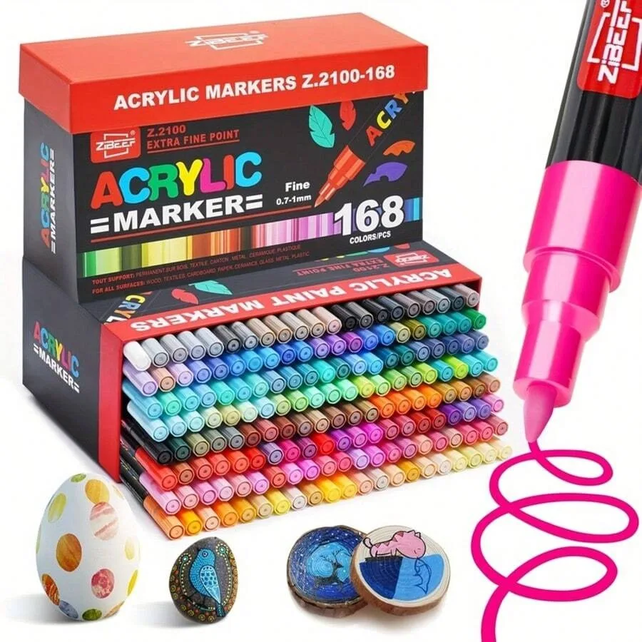 

GuangNa Acrylic Paint Markers, Fine Tip Acrylic Paint Pen, Waterproof and High Saturation Ideal For Wood, Metal, Plastic, Canva
