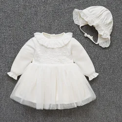 Lace White Wedding Dress for Newborn Baby Girl Clothes Set Summer Spring Pirncess Girls Dresses