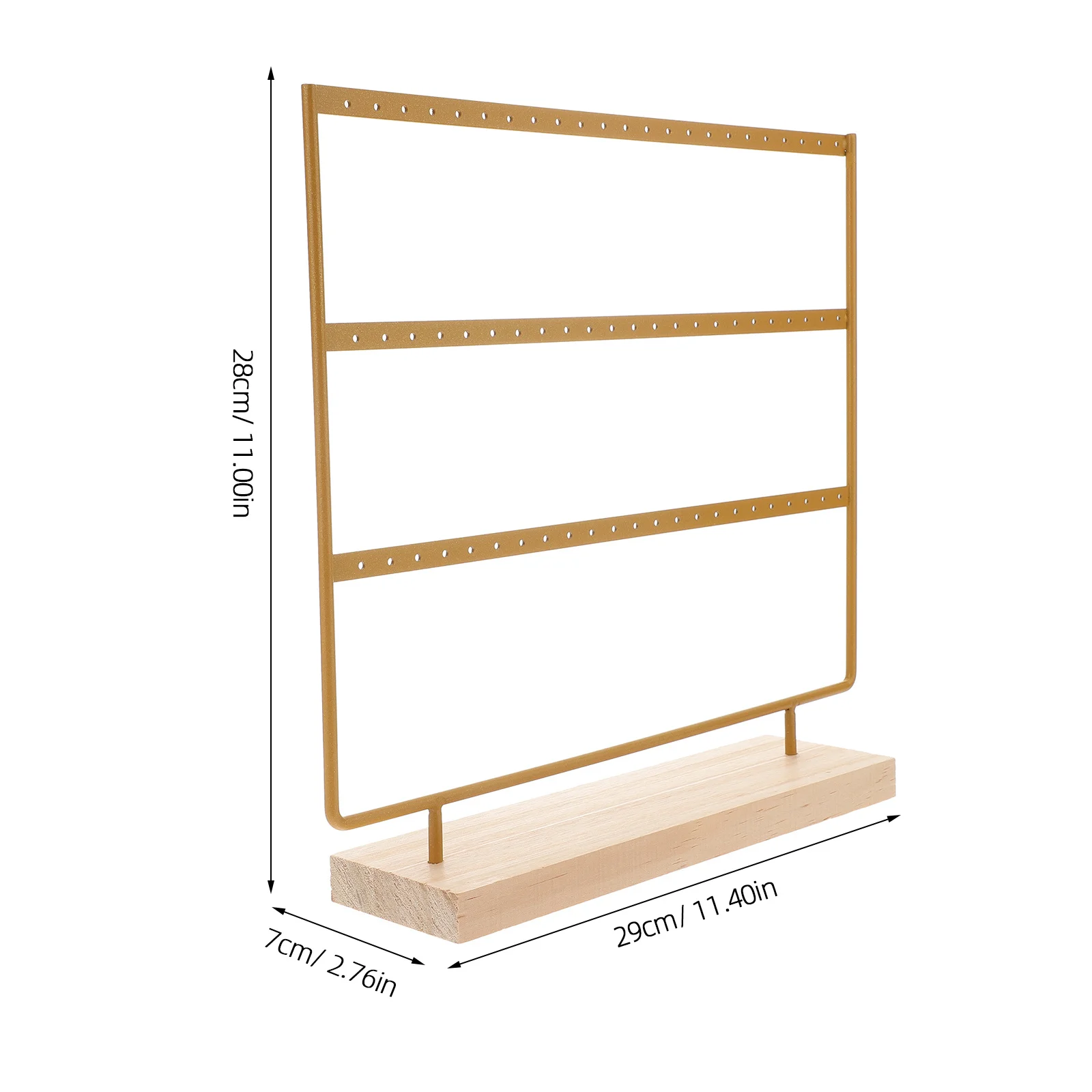 1Pcs Jewelry Display Stand Three Layer Iron Wood Organizer Shelf for Jewelry Shop Home Earring Holder Necklace Bracelet Rack