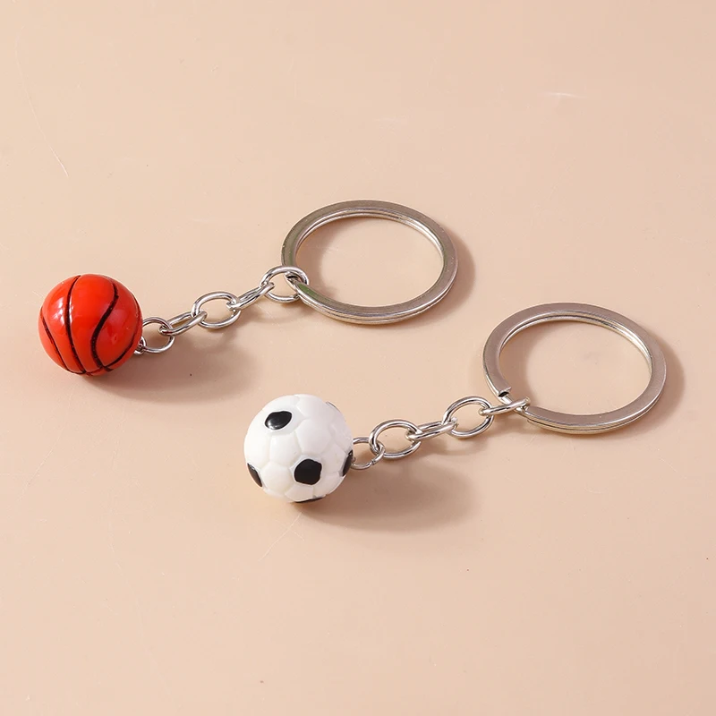 Aihua 3D-Sport-Schlüsselanhänger mit Fußball-, Basketball-, Volleyball- und Rugby-Motiv, Mini-Ball-Schlüsselring für Damen, Herren, Autoschlüssel, Geschenk, Schmuck, Ornament – Detail 6