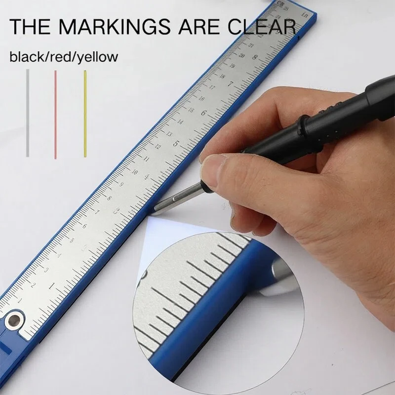 Longlife Automatic Pencil with Sharpener Metal Solid With Holder Deep Hole Mechanical Marker Stand Pocket Clip Tool Woodworking view 5