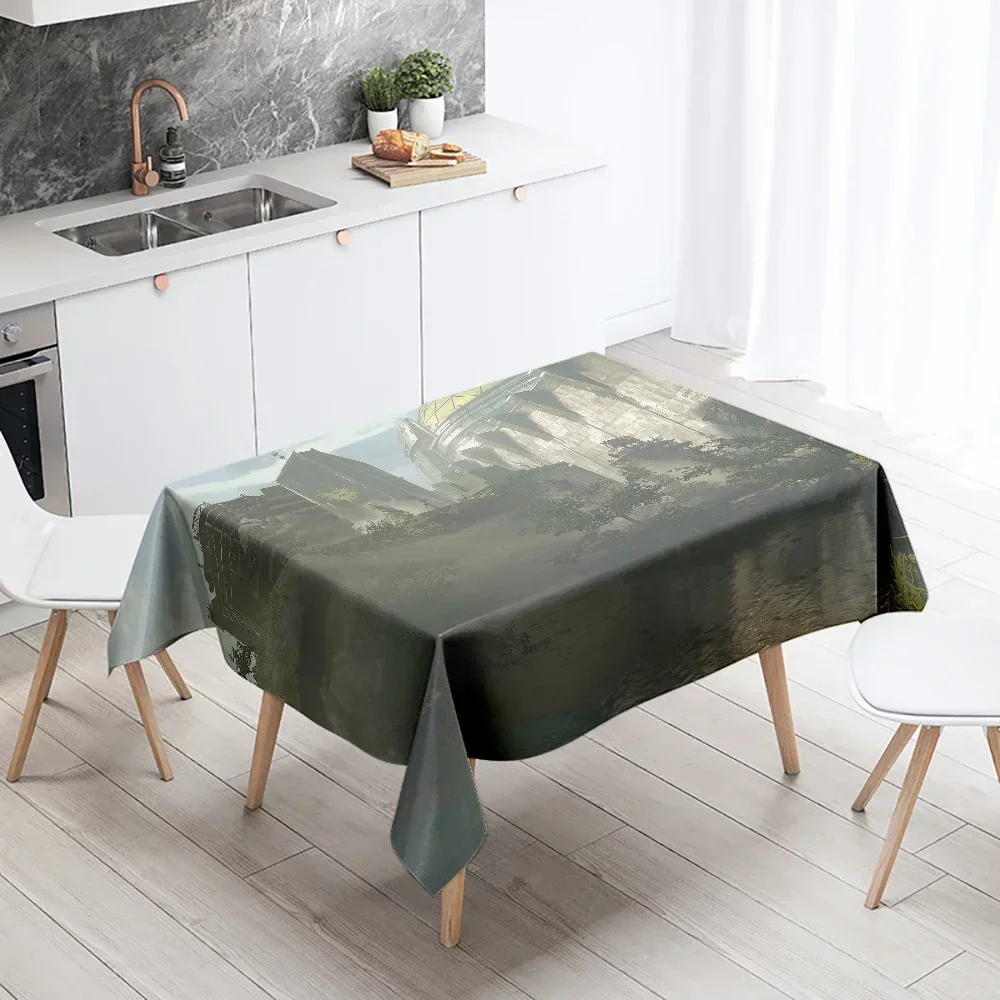 Sci-Fi Future Tablecloth Punk  Anti-Stain Waterproof Rectangular Kitchen Dining Table Home Decor LVK5-Z