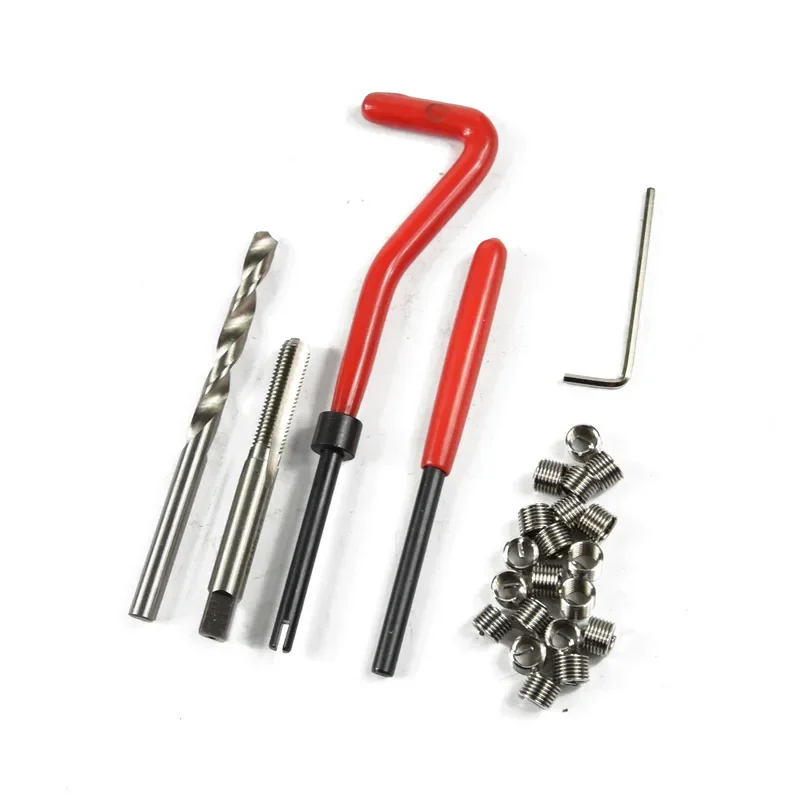 30pcs Car Pro Coil Drill Tool Metric Thread Repair Insert Kit M5 M6 M8 for Helicoil Car Screw Repair Tools Coarse Crowbar